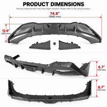 NINTE Rear Bumper Diffuser Spoiler Fit for BMW 8 Series G16 Grand Coupe 840i M850i 2020-2026 Painted Carbon Fiber Look Sport AC Style Without Logo - NINTE