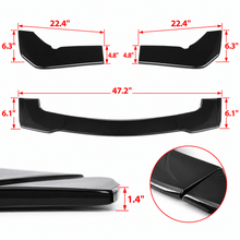 NINTE Front Bumper Lip Splitter Kit Fit for Dodge Challenger SXT SRT Hellcat 2012-2022 Painted Gloss Black ABS 3-Piece Sport Style - NINTE