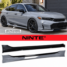 Load image into Gallery viewer, NINTE Side Skirt Extension Rocker Splitter Kit Fit for Honda Civic Sedan and Hatchback 2025-2026 Painted Urban Gray Pearl and Gloss Black Two-Tone - NINTE