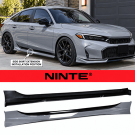 NINTE Side Skirt Extension Rocker Splitter Kit Fit for Honda Civic Sedan and Hatchback 2025-2026 Painted Urban Gray Pearl and Gloss Black Two-Tone - NINTE