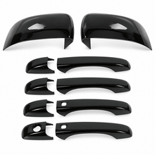 NINTE Front Rear Mirror Cover and Door Handle Cover Kit Fit for Jeep Grand Cherokee Dodge Durango 2011-2021 Painted Gloss Black ABS