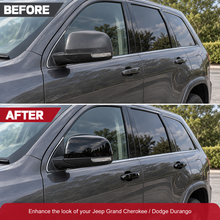 NINTE Front Rear Mirror Cover and Door Handle Cover Kit Fit for Jeep Grand Cherokee Dodge Durango 2011-2021 Painted Gloss Black ABS