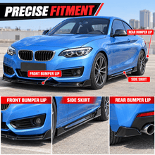 NINTE Front and Rear Bumper Lip Splitter and Side Skirt Kit Fit for BMW Glossy Black Sport Style - NINTE
