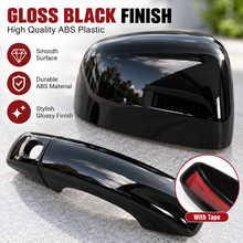 NINTE Front Rear Mirror Cover and Door Handle Cover Kit Fit for Jeep Grand Cherokee Dodge Durango 2011-2021 Painted Gloss Black ABS