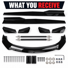 NINTE Front and Rear Bumper Lip Splitter and Side Skirt Kit Fit for BMW Glossy Black Sport Style - NINTE