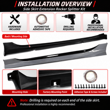 NINTE Side Skirt Extension Rocker Splitter Kit Fit for Honda Civic Sedan and Hatchback 2025-2026 Painted Urban Gray Pearl and Gloss Black Two-Tone - NINTE