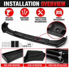 NINTE Front and Rear Bumper Lip Splitter and Side Skirt Kit Fit for BMW Glossy Black Sport Style - NINTE