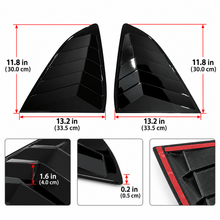 NINTE Rear Window Louver Sun Shade Cover Kit Fit for Honda CR-V 2017-2022 Gloss Black ABS 2-Piece Sport Trim