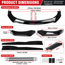 NINTE Front and Rear Bumper Lip Splitter and Side Skirt Kit Fit for BMW Glossy Black Sport Style - NINTE