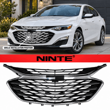 Load image into Gallery viewer, NINTE Front Upper and Lower Grille Kit Fit for Chevrolet Malibu 2019-2025 Painted Black and Chrome ABS Factory Style - NINTE