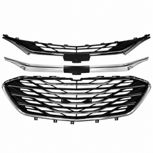 NINTE Front Upper and Lower Grille Kit Fit for Chevrolet Malibu 2019-2025 Painted Black and Chrome ABS Factory Style - NINTE