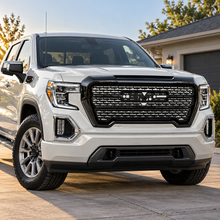 NINTE Front Bumper Upper Grille Replacement Fit for GMC Sierra 1500 2019-2021 ABS Gloss Black Assembly