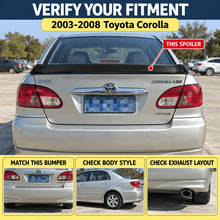 NINTE Rear Trunk Wing Spoiler Fit for 2003-2008 Toyota Corolla CE LE S Primed Matte Black ABS - NINTE