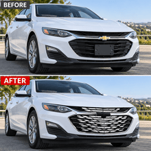NINTE Front Upper and Lower Grille Kit Fit for Chevrolet Malibu 2019-2025 Painted Black and Chrome ABS Factory Style - NINTE