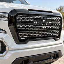 NINTE Front Bumper Upper Grille Replacement Fit for GMC Sierra 1500 2019-2021 ABS Gloss Black Assembly