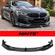 Load image into Gallery viewer, NINTE Front Bumper Lip Splitter Fit for BMW 8 Series G14 G15 G16 M850i 840i M Sport 2018-2021 Painted Carbon Fiber Look One Piece Sport Style Without Logo