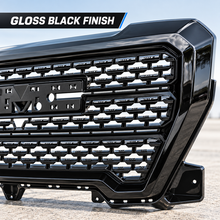 NINTE Front Bumper Upper Grille Replacement Fit for GMC Sierra 1500 2019-2021 ABS Gloss Black Assembly