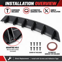 NINTE Rear Bumper Diffuser Splitter Lip Fit for Dodge Challenger 2008-2021 Painted One Piece Sport Style Without Logo