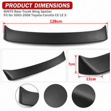 NINTE Rear Trunk Wing Spoiler Fit for 2003-2008 Toyota Corolla CE LE S Primed Matte Black ABS - NINTE