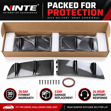 NINTE Rear Bumper Diffuser Splitter Lip Fit for Dodge Challenger 2008-2021 Painted One Piece Sport Style Without Logo
