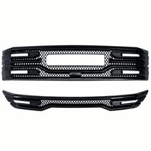 NINTE Front Lower Grille Cover Trim Fit for GMC Sierra 1500 SLT AT4 2022-2025 Painted Gloss Black One Piece ABS Insert Overlay