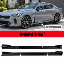 Load image into Gallery viewer, NINTE Side Skirt Extension Rocker Splitter Lip Kit Fit for KIA Stinger 2018-2023 Gloss Black PP 6-Piece Without Logo