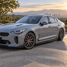 NINTE Side Skirt Extension Rocker Splitter Lip Kit Fit for KIA Stinger 2018-2023 Gloss Black PP 6-Piece Without Logo