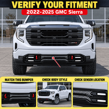 NINTE Front Lower Grille Cover Trim Fit for GMC Sierra 1500 SLT AT4 2022-2025 Painted Gloss Black One Piece ABS Insert Overlay