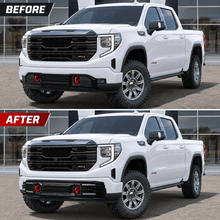 NINTE Front Lower Grille Cover Trim Fit for GMC Sierra 1500 SLT AT4 2022-2025 Painted Gloss Black One Piece ABS Insert Overlay
