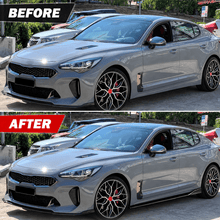 NINTE Side Skirt Extension Rocker Splitter Lip Kit Fit for KIA Stinger 2018-2023 Gloss Black PP 6-Piece Without Logo