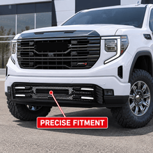 NINTE Front Lower Grille Cover Trim Fit for GMC Sierra 1500 SLT AT4 2022-2025 Painted Gloss Black One Piece ABS Insert Overlay