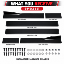 NINTE Side Skirt Extension Rocker Splitter Lip Kit Fit for KIA Stinger 2018-2023 Gloss Black PP 6-Piece Without Logo