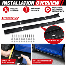 NINTE Side Skirt Extension Rocker Splitter Lip Kit Fit for KIA Stinger 2018-2023 Gloss Black PP 6-Piece Without Logo