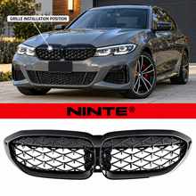 Load image into Gallery viewer, NINTE Front Grille Fit for BMW G20 330i M340i 2019-2022 Painted Gloss Black ABS Plastic Diamond Style Direct Replacement - NINTE