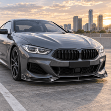 NINTE Front Bumper Lip Splitter Fit for BMW 8 Series G14 G15 G16 M850i 840i M Sport 2018-2021 Painted Carbon Fiber Look One Piece Sport Style Without Logo