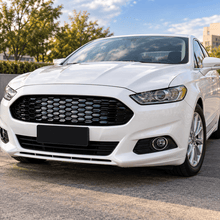 NINTE Front Grille Fit for 2013-2016 Ford Fusion Glossy Black ABS Plastic Honeycomb Style One Piece - NINTE