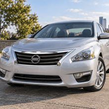 NINTE Front Upper Bumper Grille Fit for Nissan Altima 2013-2015 Black with Chrome Trim One Piece Horizontal Billet Style - NINTE