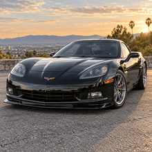 NINTE Front Bumper Lip Splitter Kit Fit for Corvette C6 Base Model 2005-2013 Painted Gloss Black ABS Plastic 3-Piece ZR1 Style - NINTE