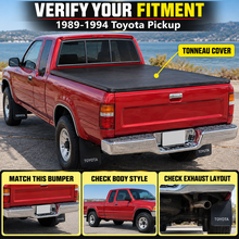 NINTE Rear Soft Roll-Up Tonneau Cover Fit for Toyota Pickup 1989-1994 and Tacoma 1995-2004 6 ft Short Bed Black Vinyl Clamp-on No-Drill