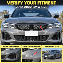 NINTE Front Grille Fit for BMW G20 330i M340i 2019-2022 Painted Gloss Black ABS Plastic Diamond Style Direct Replacement - NINTE