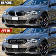 NINTE Front Grille Fit for BMW G20 330i M340i 2019-2022 Painted Gloss Black ABS Plastic Diamond Style Direct Replacement - NINTE