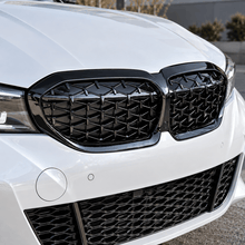 NINTE Front Grille Fit for BMW G20 330i M340i 2019-2022 Painted Gloss Black ABS Plastic Diamond Style Direct Replacement - NINTE