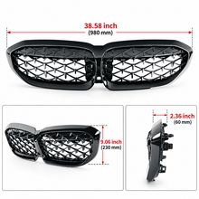 NINTE Front Grille Fit for BMW G20 330i M340i 2019-2022 Painted Gloss Black ABS Plastic Diamond Style Direct Replacement - NINTE