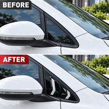 NINTE Front Window A-Pillar Louver Cover Set Fit for 2013-2019 VW Golf 7 MK7 MK7.5 Gloss Black ABS Plastic 2-Piece
