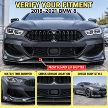 NINTE Front Bumper Lip Splitter Fit for BMW 8 Series G14 G15 G16 M850i 840i M Sport 2018-2021 Painted Carbon Fiber Look One Piece Sport Style Without Logo