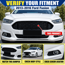 NINTE Front Grille Fit for 2013-2016 Ford Fusion Glossy Black ABS Plastic Honeycomb Style One Piece - NINTE