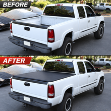 NINTE Rear Soft Roll-Up Tonneau Cover Fit for 1999-2006 Chevy Silverado GMC Sierra 1500-3500 and 2007 Classic 6.5 ft Bed Black