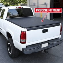 NINTE Rear Soft Roll-Up Tonneau Cover Fit for 1999-2006 Chevy Silverado GMC Sierra 1500-3500 and 2007 Classic 6.5 ft Bed Black