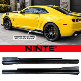 NINTE Side Rocker Panel Extension Kit Fit for Chevrolet Camaro ZL1 2010-2015 Unpainted Matte Black ABS OEM Style - NINTE