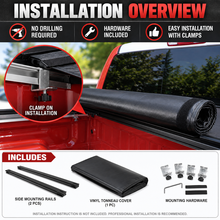 NINTE Rear Soft Roll-Up Tonneau Cover Fit for 1999-2006 Chevy Silverado GMC Sierra 1500-3500 and 2007 Classic 6.5 ft Bed Black